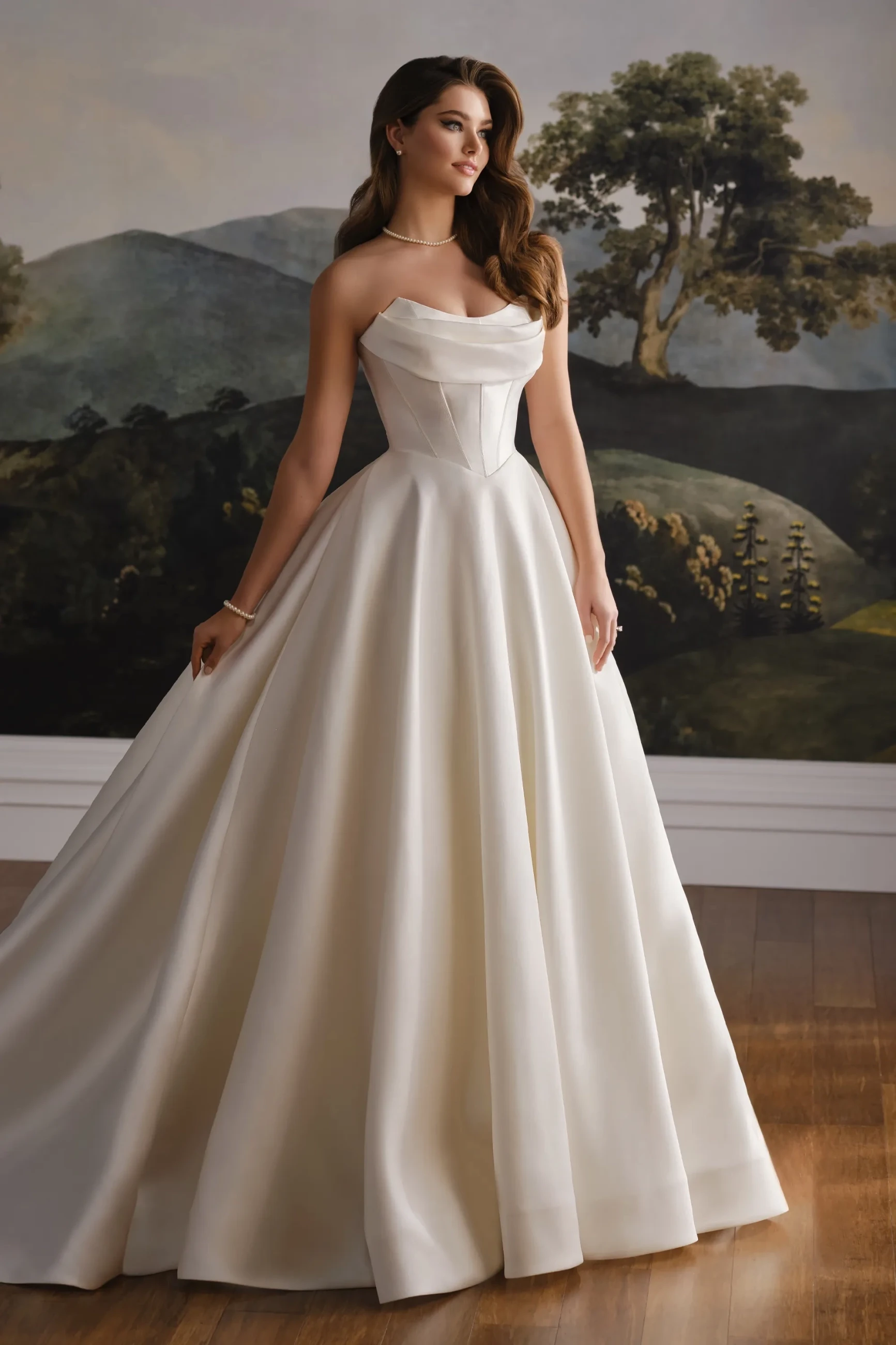 Model wearing a bridal dress