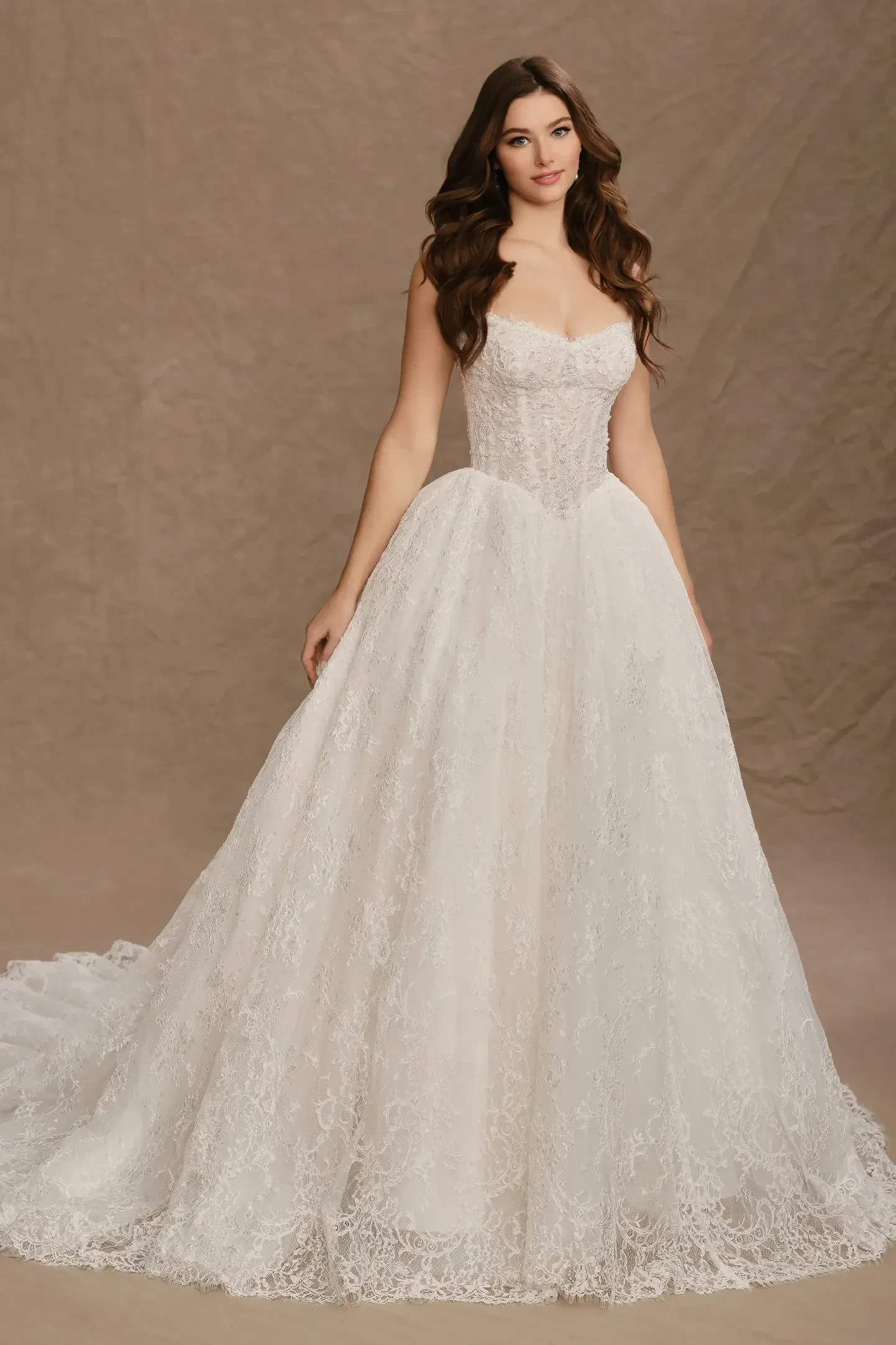 Model wearing a bridal dress