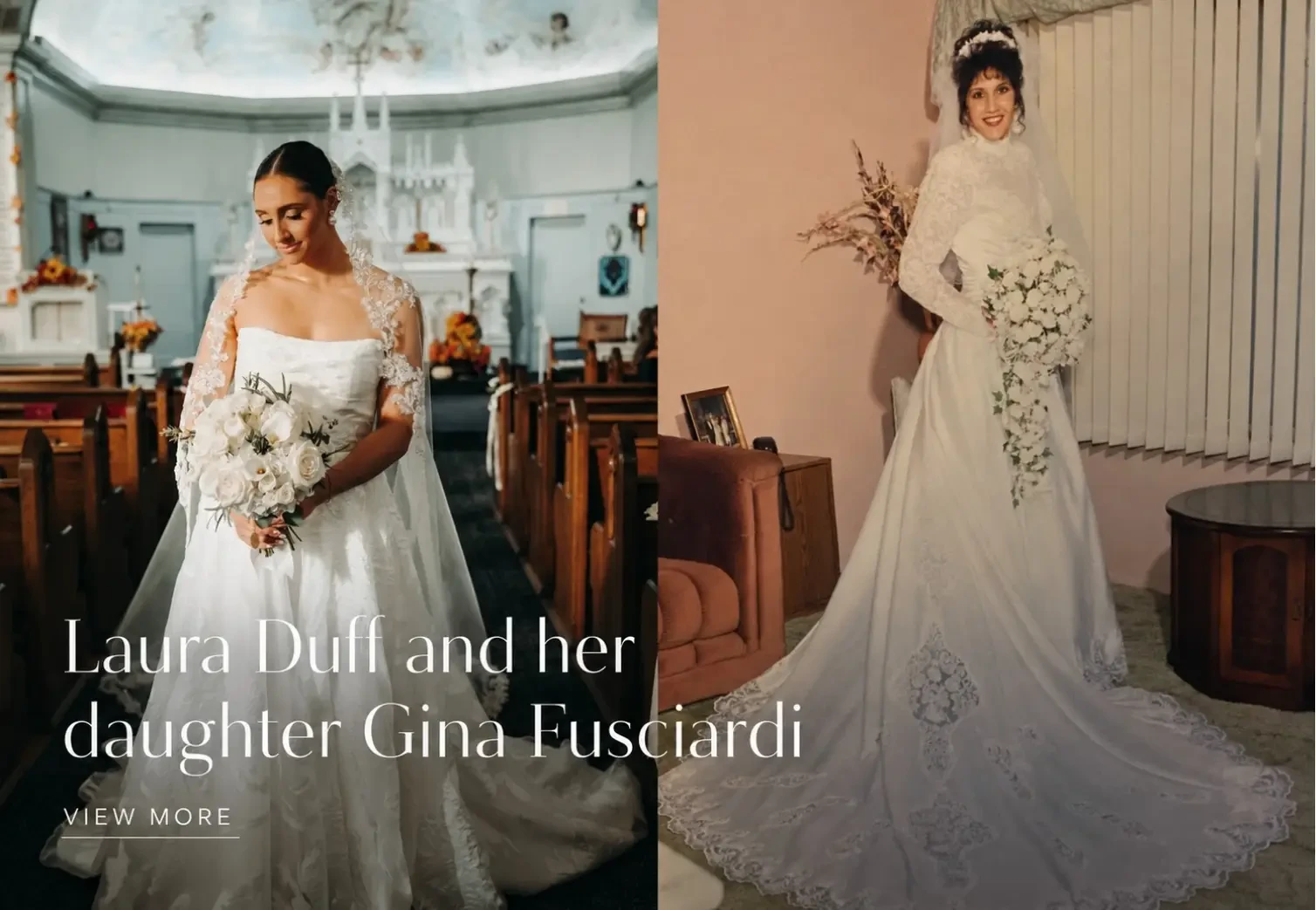 laura and her daughter gina wedding photos collage
