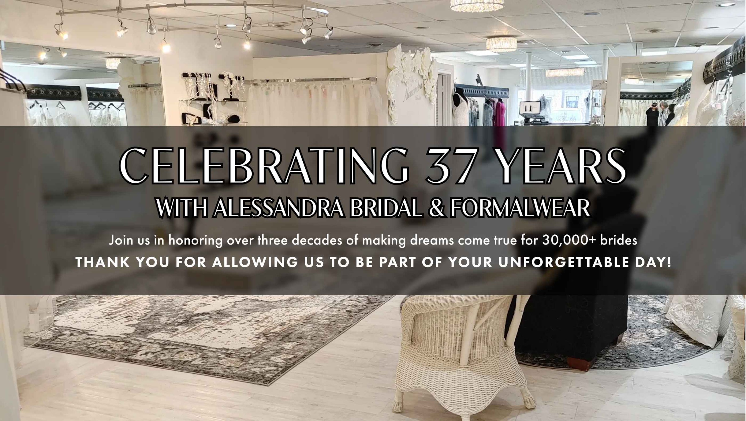 Celebrating 37 years with alessandra bridal and formalwear